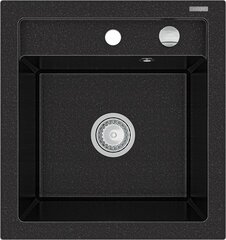 Granitinė virtuvinė plautuvė Mexen Vito su maišytuvu ir sifonu, Metallic black/silver+Black kaina ir informacija | Virtuvinės plautuvės | pigu.lt