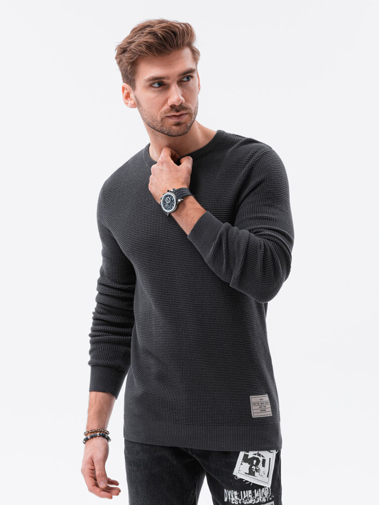 Vyriškas megztinis Ombre E185, pilkas kaina ir informacija | Megztiniai vyrams | pigu.lt