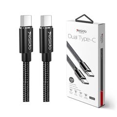 Высококачественный и прочный кабель для быстрой зарядки Yesido Fast charge USB C (Type c to Type C) 45 W, 1.2 м, mod. CA55 цена и информация | Кабели для телефонов | pigu.lt