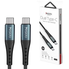 Высококачественный и прочный кабель Yesido Fast charge USB C (Type c to Type C) 60 Вт, 2 м, mod. CA67 цена и информация | Кабели для телефонов | pigu.lt