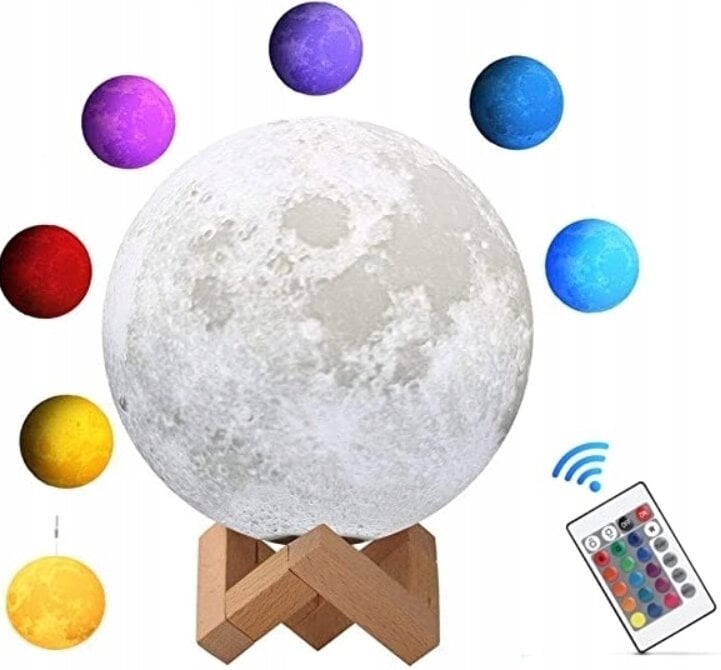 3D RGB mėnulio lempa, nuotolinio valdymo kaina ir informacija | Oro drėkintuvai | pigu.lt