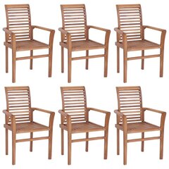 Valgomojo kėdės su pagalvėlėmis, 6 vnt., rudos kaina ir informacija | Lauko kėdės, foteliai, pufai | pigu.lt