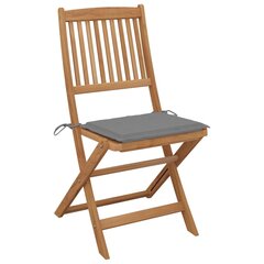 vidaXL Sulankstomos sodo kėdės su pagalvėlėmis, 8 vnt. kaina ir informacija | Lauko kėdės, foteliai, pufai | pigu.lt