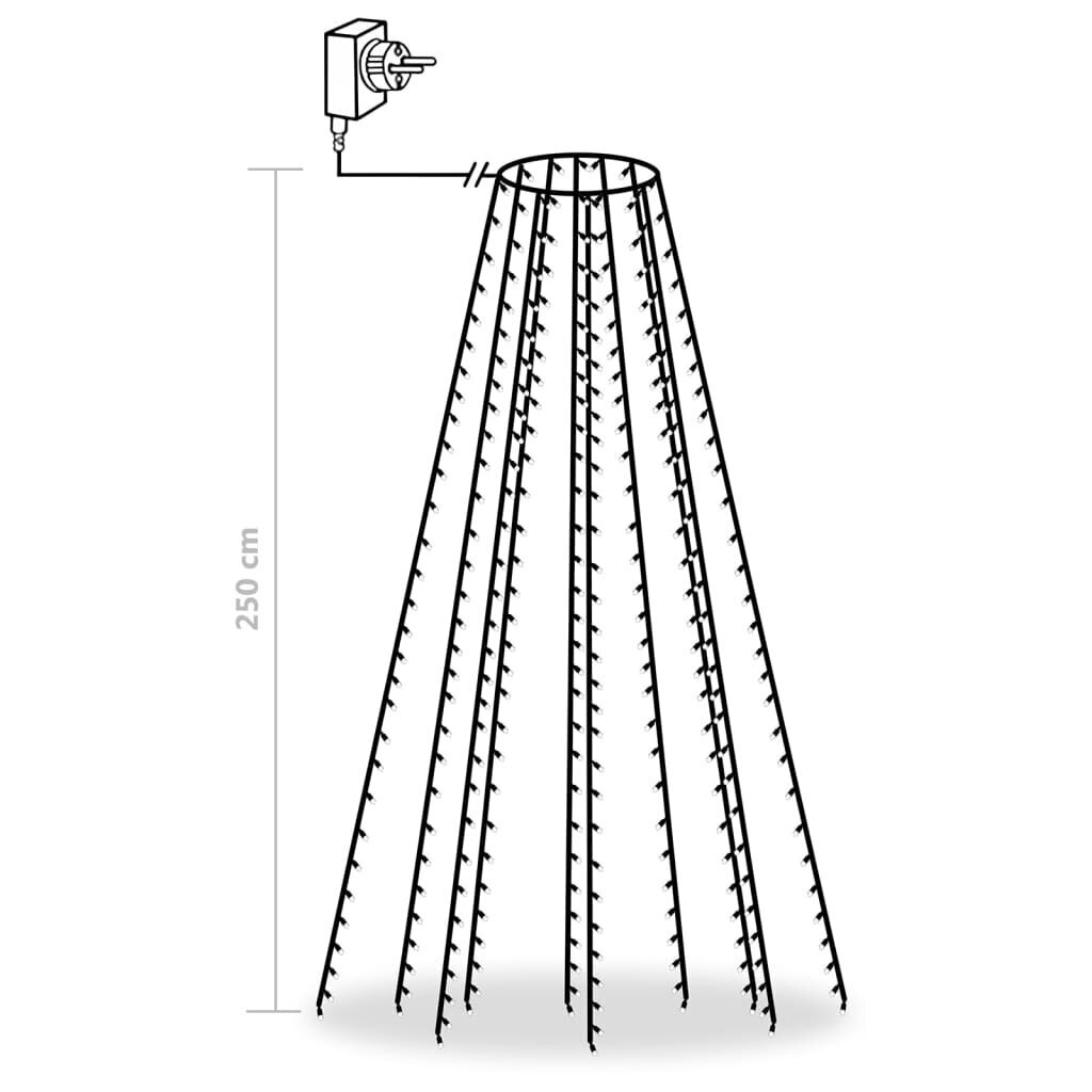 Kalėdų eglutės girlianda su 250 mėlynų LED lempučių, 250cm kaina ir informacija | Girliandos | pigu.lt