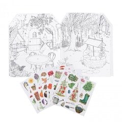 Spalvinimo ir lipdukų knygelė Moulin Roty Pasivaikščiojimas sode цена и информация | Книжки - раскраски | pigu.lt