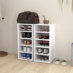 vidaXL Spintelės batams, baltos spalvos, 31,5x35x70 cm, 2 vnt. цена и информация | Полки для обуви, банкетки | pigu.lt
