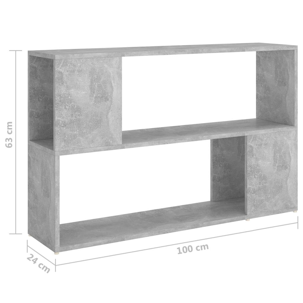 vidaXL Spintelė knygoms, betono pilkos spalvos, 100x24x63 cm kaina ir informacija | Lentynos | pigu.lt