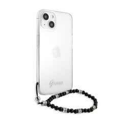 GUHCP13SKPSWH Guess PC Script and White Pearls Case for iPhone 13 Mini Transparent цена и информация | Чехлы для телефонов | pigu.lt
