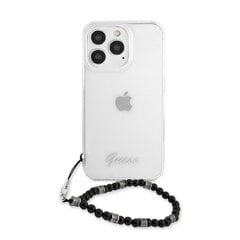 GUHCP13XKPSBK Guess PC Script and Black Pearls Case for iPhone 13 Pro Max Transparent цена и информация | Чехлы для телефонов | pigu.lt