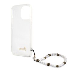 GUHCP13XKPSWH Guess PC Script and White Pearls Case for iPhone 13 Pro Max Transparent цена и информация | Чехлы для телефонов | pigu.lt