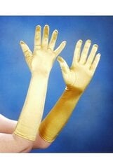 Золотые сатиновые перчатки, 40 см цена и информация | Карнавальные костюмы | pigu.lt
