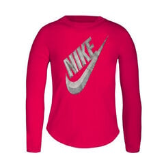 Marškinėliai mergaitėms ilgomis rankovėmis Nike C489S-A4Y, rožiniai kaina ir informacija | Marškinėliai mergaitėms | pigu.lt