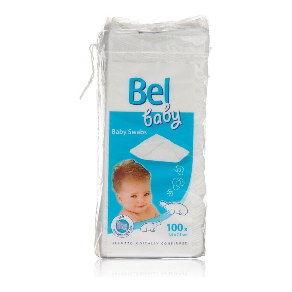 Marlės medžiagos gabalėliai Baby Bel, 100 vnt. kaina ir informacija | Higienos priemonės | pigu.lt