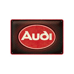 Metalinė plokštelė 20 x 30 cm, Audi logotipas, raudona kaina ir informacija | Interjero detalės | pigu.lt