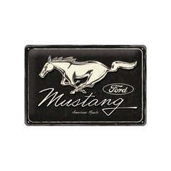 Metalinė plokštė 20 x 30 cm / Ford Mustang - Horse logotipas, juoda kaina ir informacija | Interjero detalės | pigu.lt