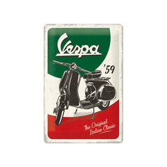 Metalinė plokštė 20 x 30 cm, Vespa The Original Italian Classic kaina ir informacija | Interjero detalės | pigu.lt
