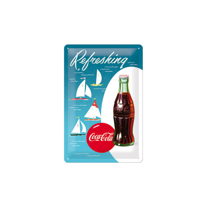 Metalinė plokštelė 20 x 30 cm, Coca-Cola Refreshing цена и информация | Interjero detalės | pigu.lt