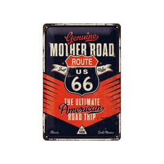 Металлическая пластина Route 66 The Ultimate Road Trip, 20 х 30 см цена и информация | Детали интерьера | pigu.lt