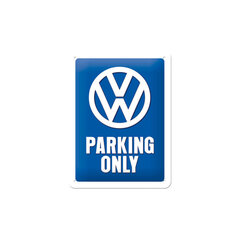 Metalinė plokštė 20 x 30 cm, VW Parking only kaina ir informacija | Interjero detalės | pigu.lt