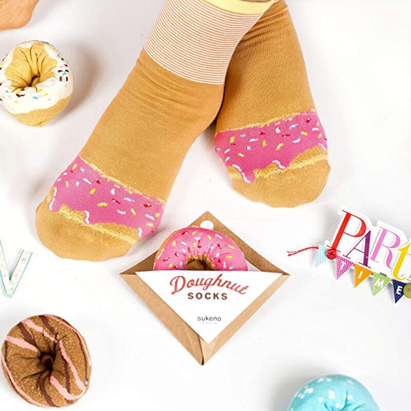 Japoniško dizaino kojinės Doughnut Berry Sprinkles, rožinės kaina ir informacija | Originalios kojinės | pigu.lt