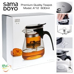 Samadoyo заварочный чайник с кнопкой для слива  Модель A12 Premium класса, 600 мл цена и информация | Стаканы, фужеры, кувшины | pigu.lt