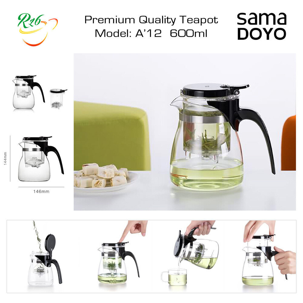 SAMADOYO Premium klasės virdulys A12, Premium Quality Teapot, 600 ml kaina ir informacija | Taurės, puodeliai, ąsočiai | pigu.lt