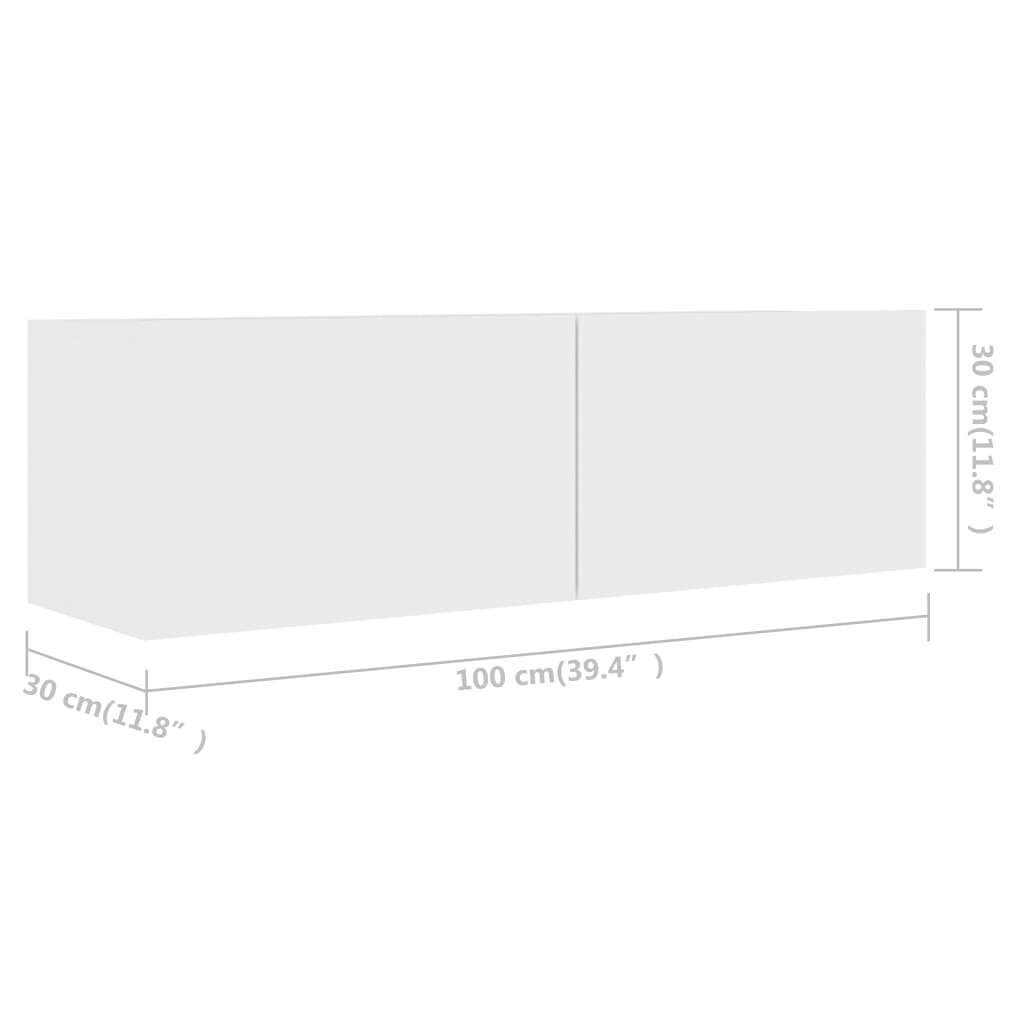 Televizoriaus spintelės, 4vnt., 100x30x30cm, baltos kaina ir informacija | TV staliukai | pigu.lt