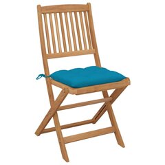vidaXL Sulankstomos sodo kėdės su pagalvėlėmis, 8 vnt. kaina ir informacija | Lauko kėdės, foteliai, pufai | pigu.lt