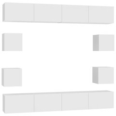 8-ių dalių svetainės baldų komplektas, baltas kaina ir informacija | Sekcijos | pigu.lt
