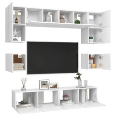 Televizoriaus spintelių komplektas vidaXL, baltas kaina ir informacija | TV staliukai | pigu.lt