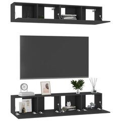 Televizoriaus spintelės, 4vnt., 80x30x30cm, juodos kaina ir informacija | TV staliukai | pigu.lt