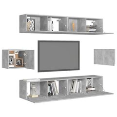 vidaXL Televizoriaus spintelių komplektas, 6 dalių, betono pilkas, MDP kaina ir informacija | TV staliukai | pigu.lt