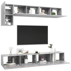 Televizoriaus spintelių komplektas, 5 dalių, betono pilkas, MDP kaina ir informacija | TV staliukai | pigu.lt