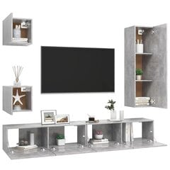 Televizoriaus spintelių komplektas, 5 dalių, betono pilkas kaina ir informacija | TV staliukai | pigu.lt