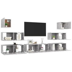 vidaXL Televizoriaus spintelių komplektas, 7 dalių, betono pilkas, MDP kaina ir informacija | TV staliukai | pigu.lt