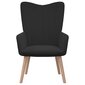 Poilsio kėdė su pakoja, juoda kaina ir informacija | Svetainės foteliai | pigu.lt