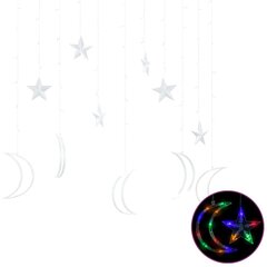 Girlianda žvaigždės ir mėnuliai, 138 spalvotos LED lemputės kaina ir informacija | Girliandos | pigu.lt