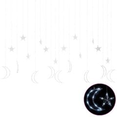 Girlianda žvaigždės ir mėnuliai, 345 šaltos baltos LED lemputės kaina ir informacija | Girliandos | pigu.lt