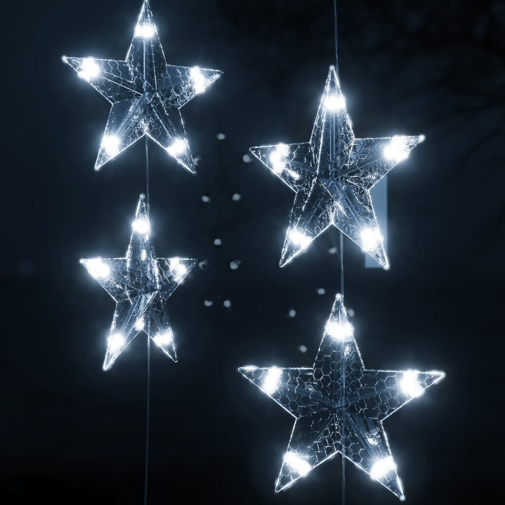 LED žvaigždžių užuolaida, 200 šaltų baltų LED lempučių kaina ir informacija | Girliandos | pigu.lt