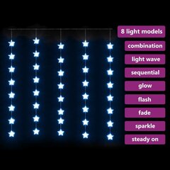 LED žvaigždžių užuolaida, 200 mėlynų LED lempučių kaina ir informacija | Girliandos | pigu.lt