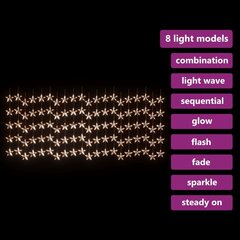 LED žvaigždžių užuolaida, 500 šiltų baltų LED lempučių kaina ir informacija | Girliandos | pigu.lt
