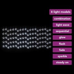 LED žvaigždžių užuolaida, 500 šaltų baltų LED lempučių цена и информация | Гирлянды | pigu.lt