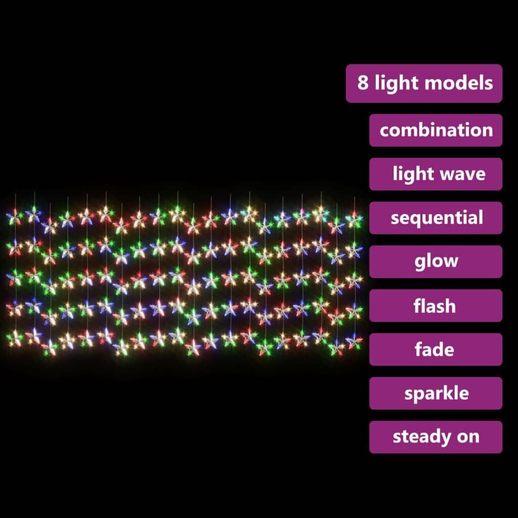 LED žvaigždžių užuolaida, 500 spalvotų LED lempučių цена и информация | Girliandos | pigu.lt