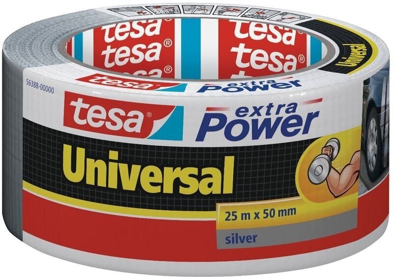 Audinio juosta Tesa Extra Power Universal, 50 mm x 25 m, pilka kaina ir informacija | Kanceliarinės prekės | pigu.lt