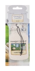 Освежитель воздуха для автомобиля Yankee Candle Clean Cotton, 3 шт. цена и информация | Освежители воздуха для салона | pigu.lt