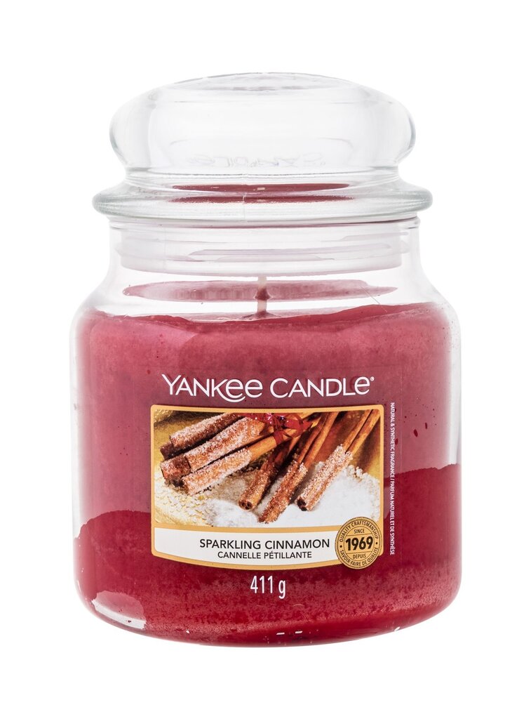 Kvapioji žvakė Yankee Candle Sparkling Cinnamon 411 g цена и информация | Žvakės, Žvakidės | pigu.lt