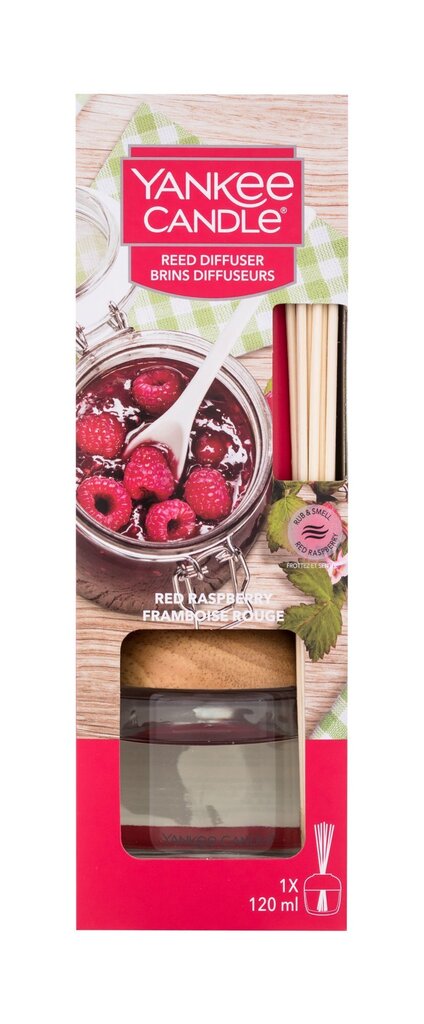 Namų kvapas su lazdelėmis Yankee Candle Red Raspberry, 120 ml kaina ir informacija | Namų kvapai | pigu.lt