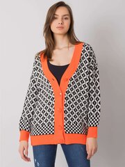 Бело-оранжевый свитер на пуговицах RUE PARIS  цена и информация | Свитера женские | pigu.lt