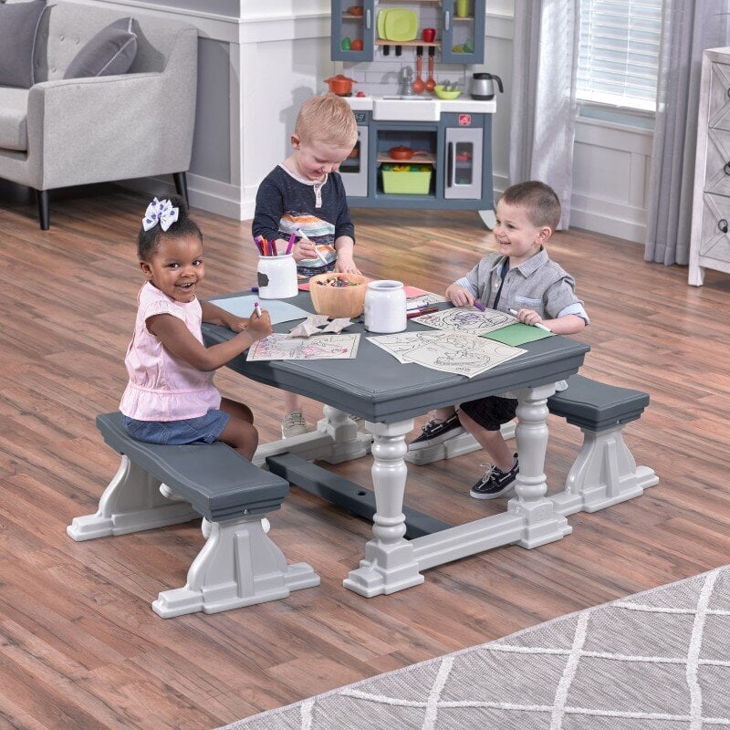 Vaikiškas sodo stalas su suolais цена и информация | Vaikiški lauko baldai | pigu.lt
