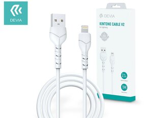 USB kabelis Devia Kintone Lightning 1.0m baltas 5V 2.1A kaina ir informacija | Laidai telefonams | pigu.lt